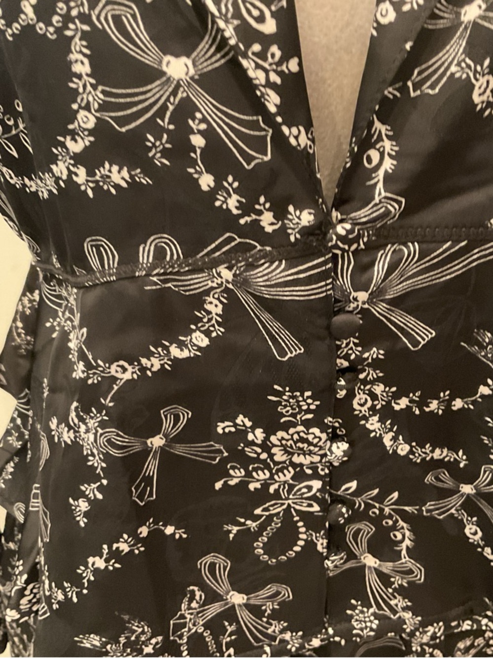 Free People Black Satin Floral-Print Pajama Short Set - Picture 4 of 11